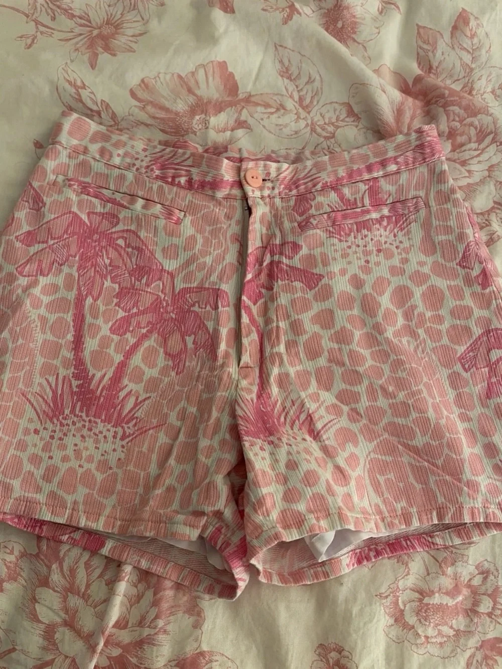 Lilly Pulitzer Pink Tropical Print Bermuda Shorts